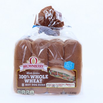 100% whole wheat hot dog buns, whole wheat - 0073410955918