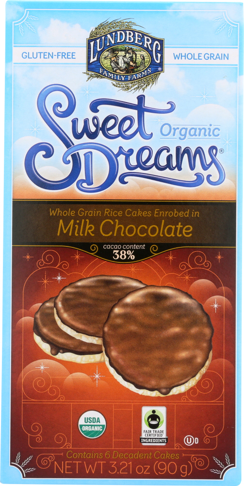 LUNDBERG: Rice Cake Sweet Dream Milk Chocolate 3.2 oz - 0073416000261