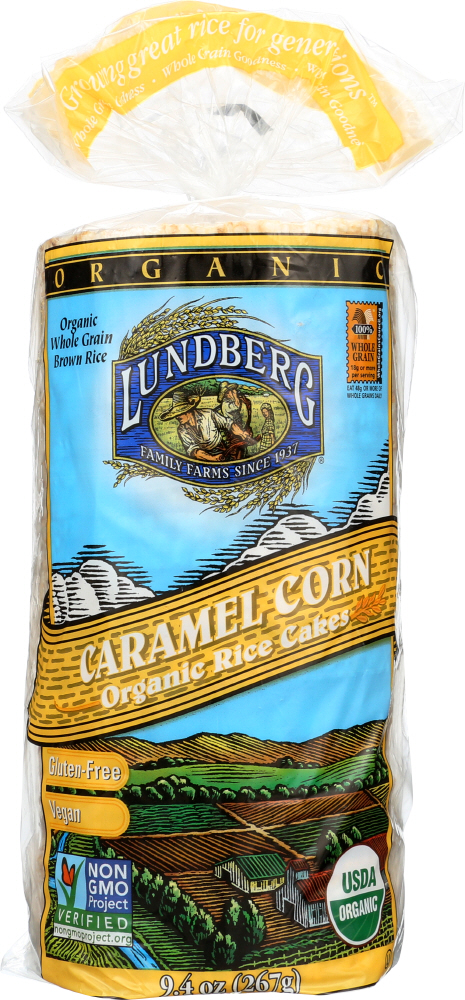 LUNDBERG: Gluten Free Caramel Corn Rice Cake, 9.4 oz - 0073416000377