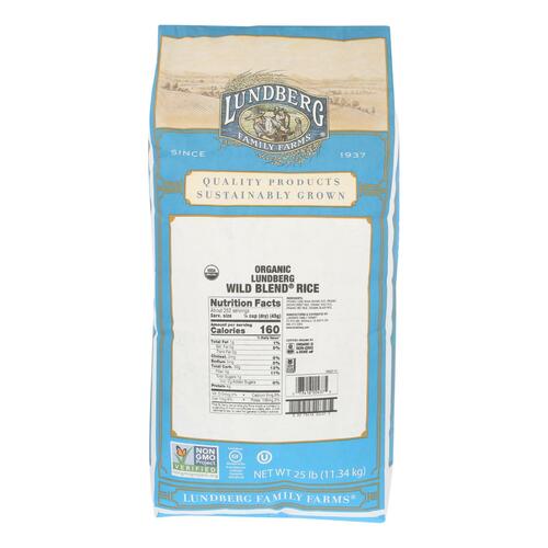 LUNBERG: Organic Wild Blend Rice, 25 lb - 0073416004375