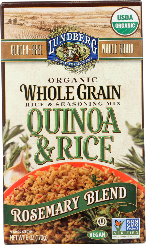 LUNDBERG: Whole Grain Quinoa & Rice Rosemary Blend, 6 oz - 0073416020122