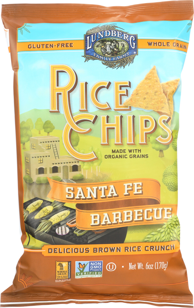 Lundberg Family Farms Rice Chips - Santa Fe Barbecue - Case Of 12 - 6 Oz. - 073416035331