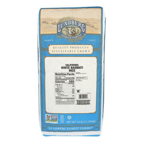 Lundberg Family Farms California White Basmati Rice - Single Bulk Item - 25lb - 0073416401518