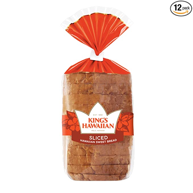  King's Hawaiian Original Hawaiian Sweet Sliced Bread, 12 CT (Pack of 12)  - 073435093305