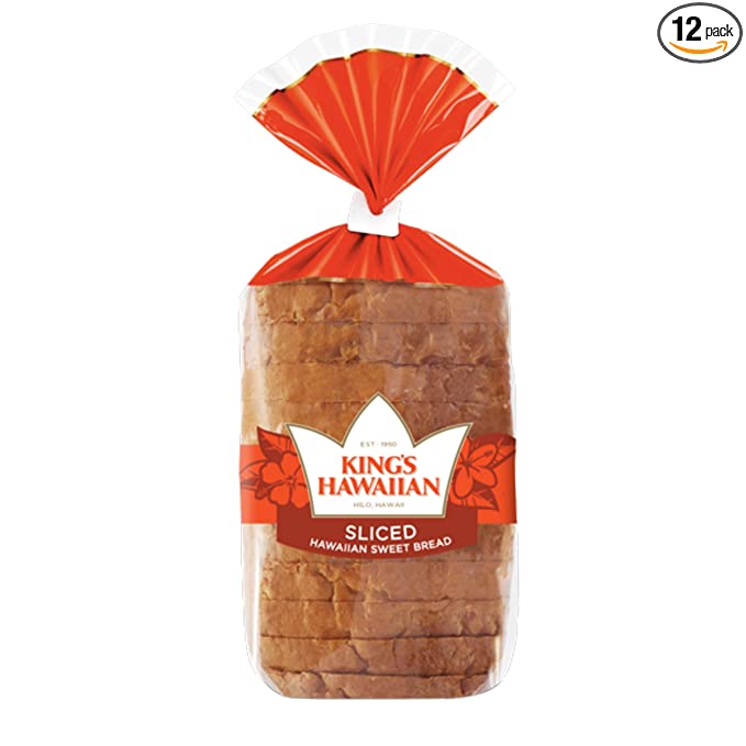 King's Hawaiian Original Hawaiian Sweet Sliced Bread, 12 CT (Pack of 12) - 073435093305
