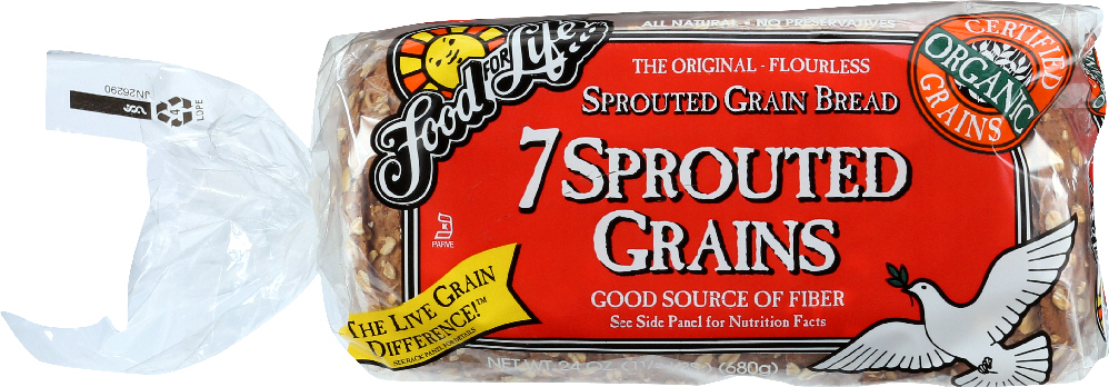 FOOD FOR LIFE: Organic 7 Key Sprouted Whole Grain Bread, 24 oz - 0073472001011