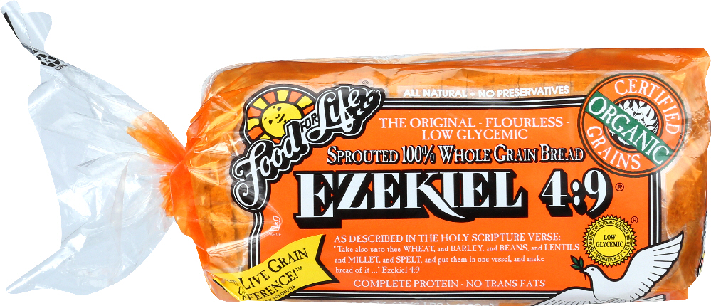 FOOD FOR LIFE: Ezekiel 4:9 Sprouted 100% Whole Grain Bread, 24 oz - 0073472001202