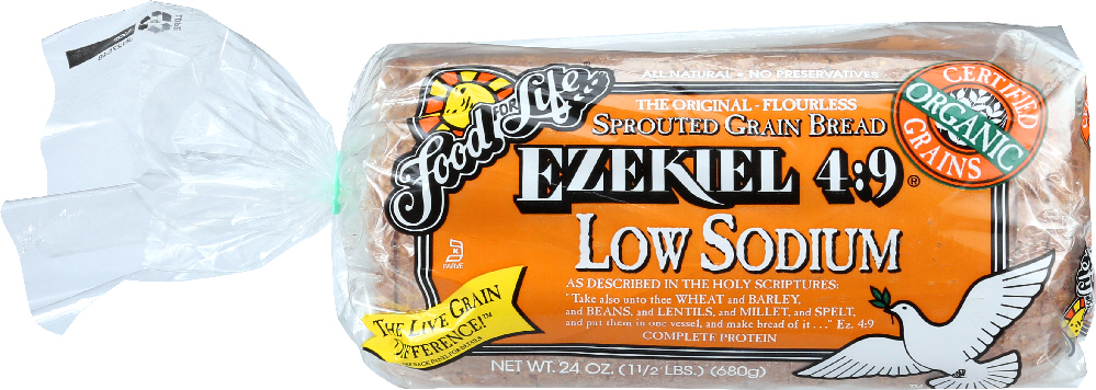 FOOD FOR LIFE: Ezekiel 4:9 Bread Sprouted Grain Low Sodium, 24 oz - 0073472001530