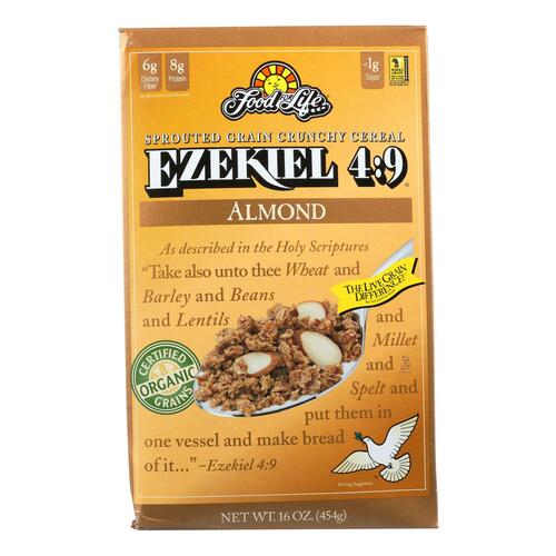 FOOD FOR LIFE: Ezekiel 4:9 Sprouted Grain Cereal Almond, 16 oz - 0073472002582