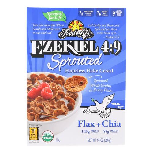 Food For Life, Ezekiel 4:9, Flax + Chia Sprouted Flourless Flake Cereal - 073472002612