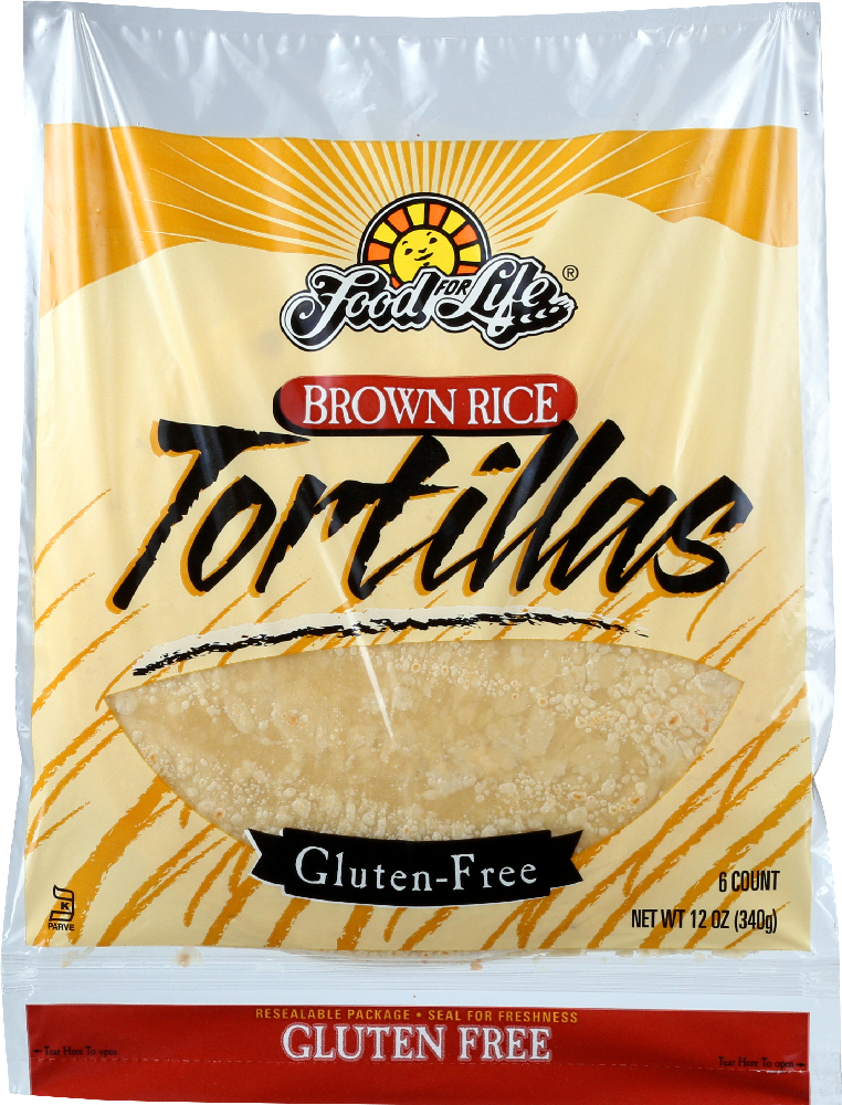 FOOD FOR LIFE: Brown Rice Tortillas, 12 oz - 0073472003695
