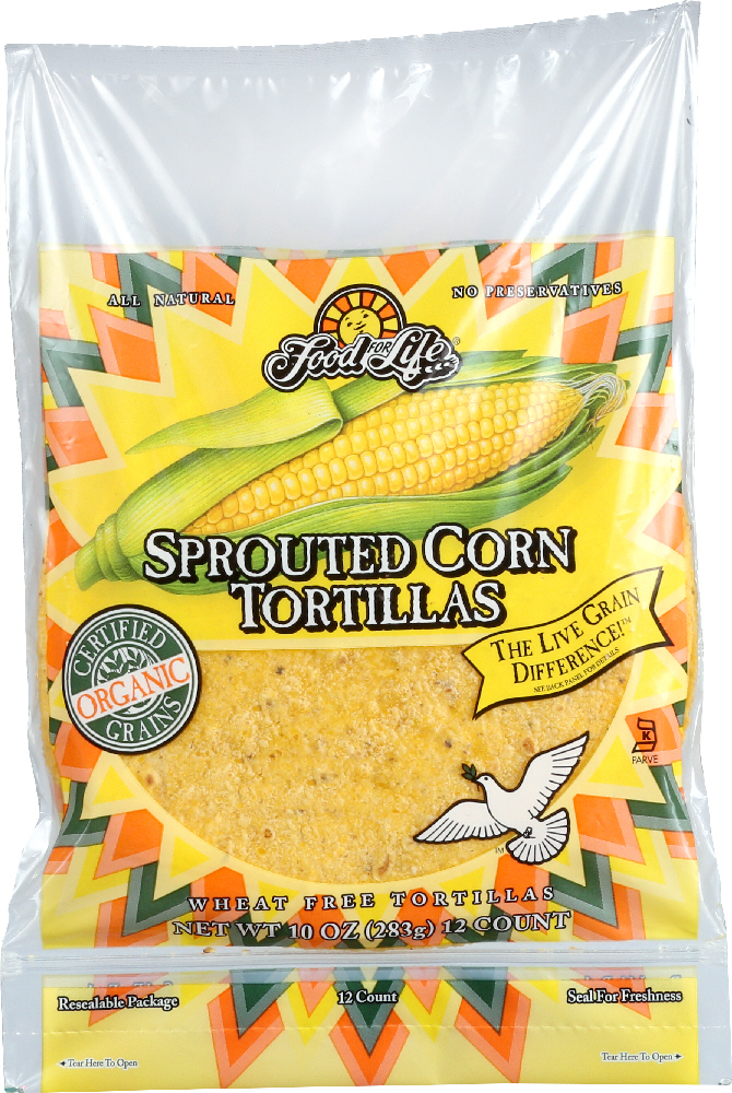 FOOD FOR LIFE: Sprouted Corn Tortillas, 10 oz - 0073472003701