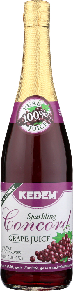 KEDEM: Sparkling Concord Grape Juice, 25.4 Oz - 0073490123610