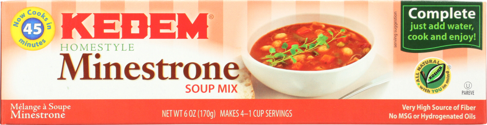KEDEM: Soup Mix Minestrone Cello, 6 oz - 0073490124785