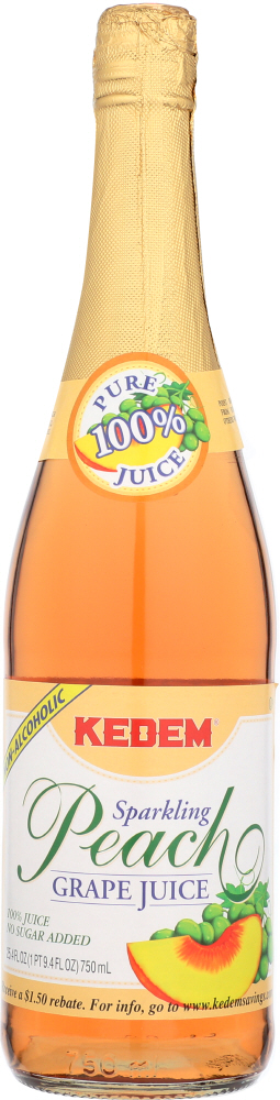 KEDEM: Juice Sparkling Peach, 25.4 oz - 0073490128493