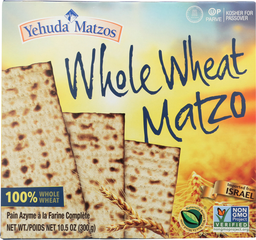 YEHUDA MATZOS: Whole Wheat Matzo, 10.50 oz - 0073490130144
