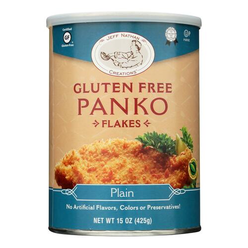 Jeff Nathan Creations Bread Crumbs - Panko Flakes - Plain - Gluten Free - 15 Oz - Case Of 12 - 0073490131981