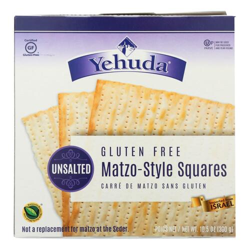 Yehuda Cracker - Matzo Style - Gluten Free - Unsalted - Case Of 12 - 10.5 Oz - 073490132599