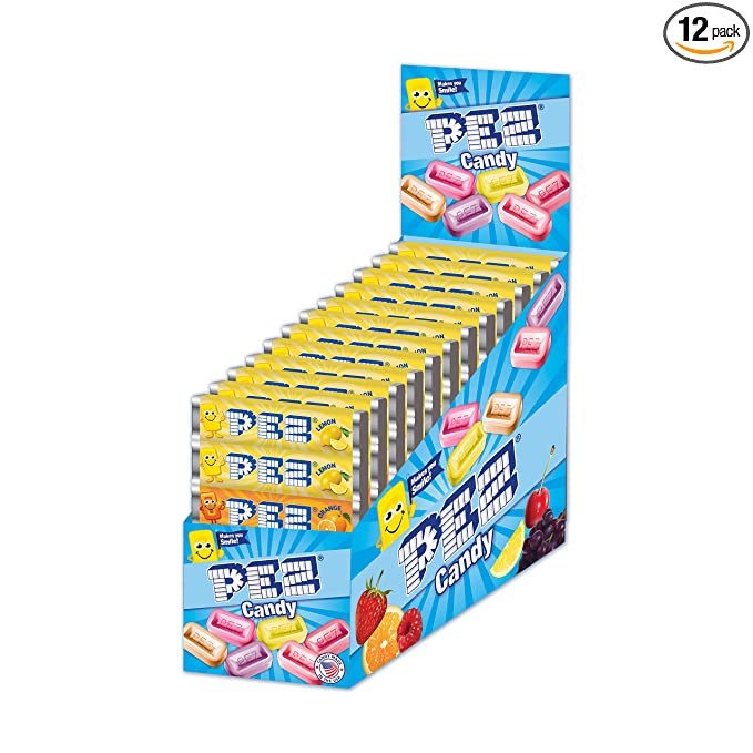 PEZ Original Fruit Candy Refills, 6-Count Roll, 0.29 Ounce (Pack of 12) - 073621001923