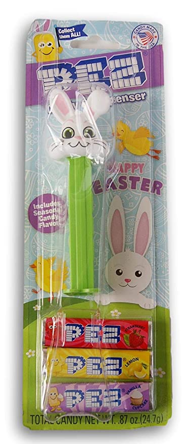  Easter Themed Pez Dispenser with 3 Pez Rolls (White Rabbit)  - 073621032439