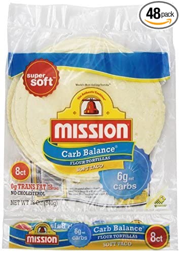  Mission Low Carb Soft Taco Flour Tortilla's 12oz./8 Ct. (Pack of 6) by Mission Ltd  - 073731071090