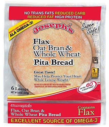 Joseph's Flax Oat Bran & Whole Wheat Pita Bread - 6 CT - 074117000949