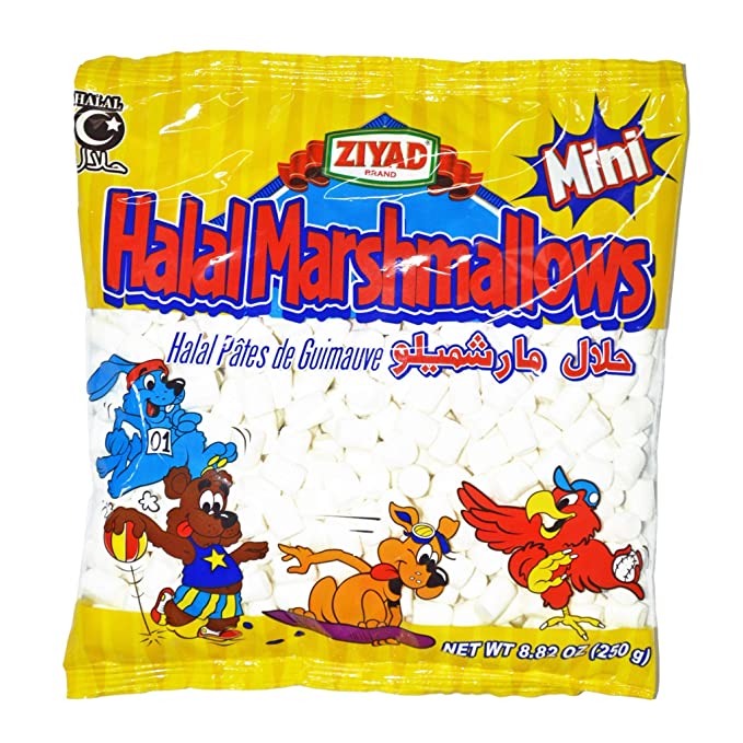  Ziyad Gourmet Halal MINI Marshmallows, Pork-Free, Egg-Free, Dairy-Free, Gluten-Free, Perfect for Holidays and S’mores! 8.80oz  - 074265005094
