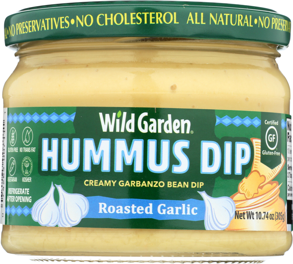 WILD GARDEN: Hummus Dip Roasted Garlic, 10.7 oz - 0074265007111