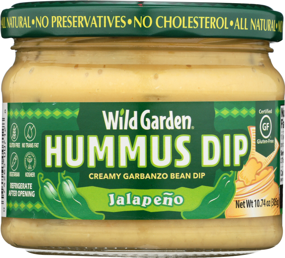 Wild Garden, Hummus Dip, Creamy Garbanzo Bean Dip, Jalapeno - 074265007128