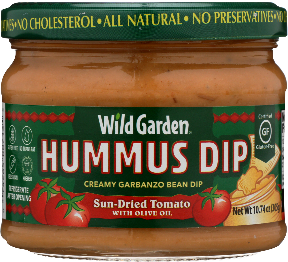 WILD GARDEN: Hummus Dip Sun-Dried Tomato, 10.74 oz - 0074265007135