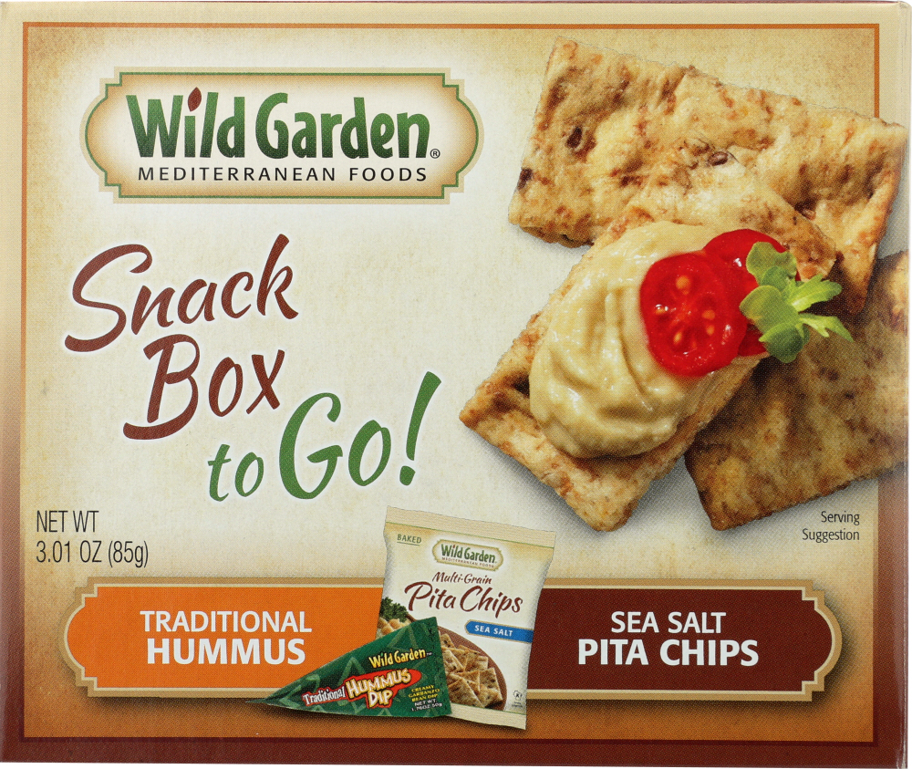 WILD GARDEN: Chip Pita Hummus Combo Traditional, 3.01 oz - 0074265021407