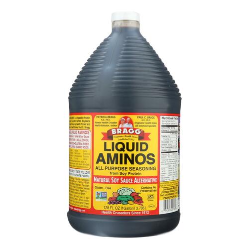 BRAGG: Liquid Aminos All Purpose Seasoning Natural Soy Sauce Alternative, 1 gallon - 0074305001284