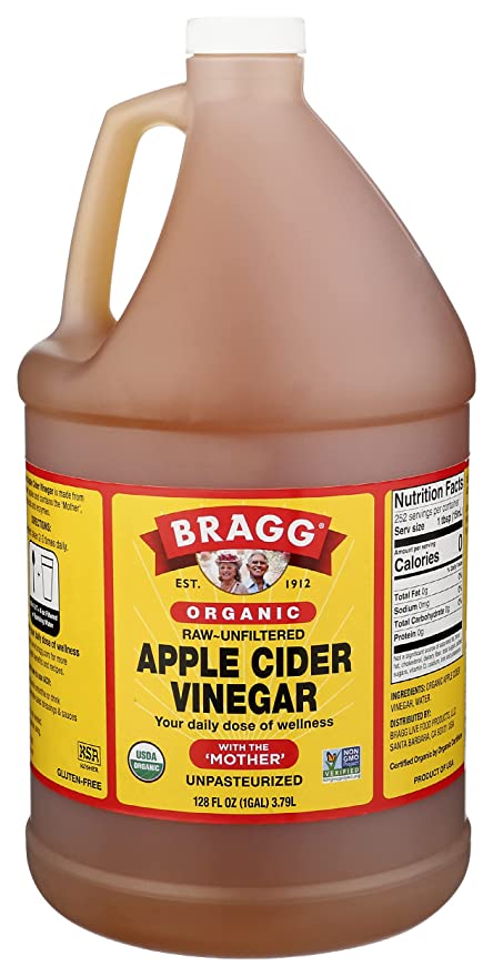  Bragg Organic Apple Cider Vinegar With the Mother– USDA Certified Organic – Raw, Unfiltered All Natural Ingredients, 1 Gallon  - 074305011283