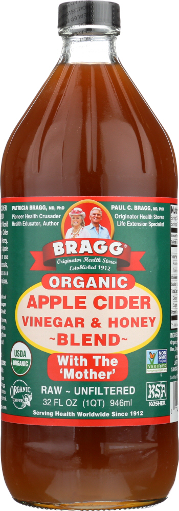 Organic Apple Cider Vinegar Honey Blend With The 'Mother', Apple Cider - 074305013324