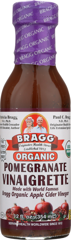 BRAGG: Organic Pomegranate Vinaigrette Dressing, 12 oz - 0074305034121