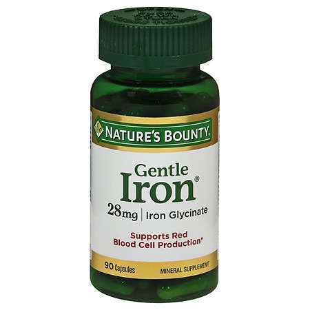 Nature s Bounty Gentle Iron Supplement Capsules 28 Mg 90 Ct - 074312016035