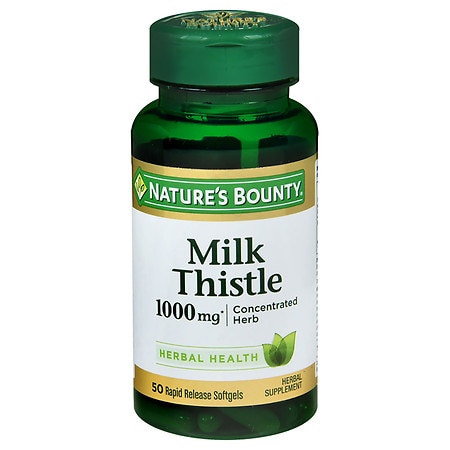 Nature s Bounty Milk Thistle Rapid Release Softgels 1000 mg 50 Count - 074312019470