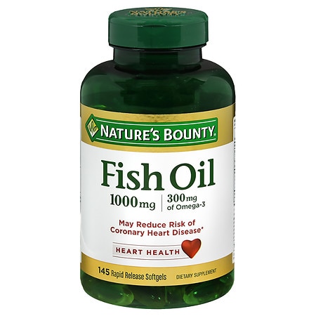 Nature s Bounty Fish Oil With Omega 3 Softgels 1000 Mg 145 Ct - 074312038228