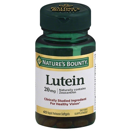 Nature's Bounty Lutein Pills, Eye Health Supplements and Vitamins, Support Vision Health, 20 mg, 40 Softgels (B011BSKGT4) - 074312049026