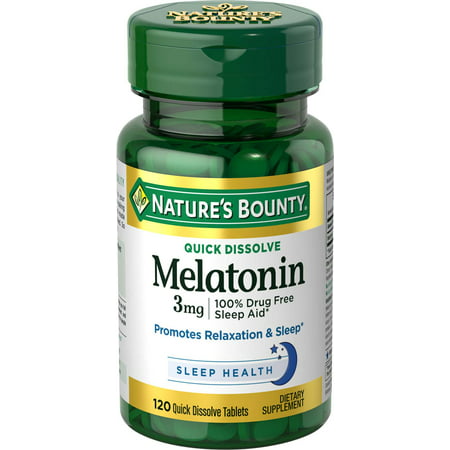 Nature s Bounty Melatonin Sleep Aid Tablets 3 Mg 120 Ct - 074312079016