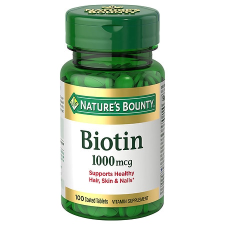 Nature s Bounty Vitamin B Supplements Biotin 1000 mcg Tablets 100 Count - 074312079610