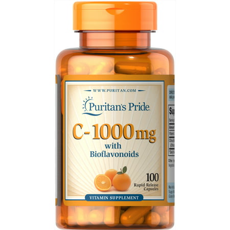 Puritan s Pride Vitamin C-1000 mg with Bioflavonoids-100 Capsules - 074312114106