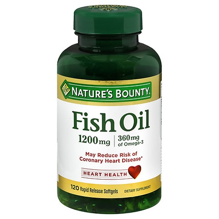 Nature s Bounty Fish Oil Rapid Release Softgels 1200 Mg 120 Ct - 074312133299