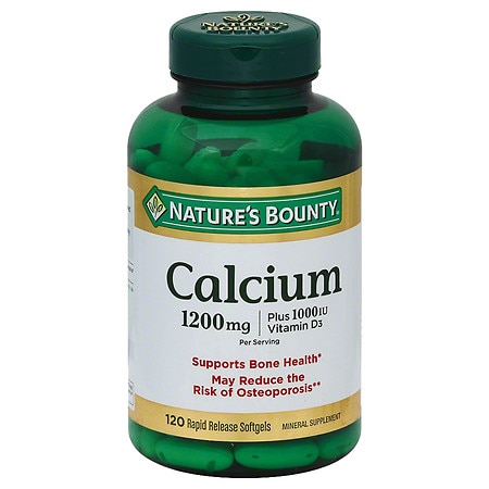 Nature s Bounty Calcium + Vitamin D3 Softgels 1200 Mg 120 Ct - 074312134371