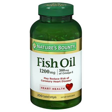 Nature s Bounty Fish Oil Coated Softgels Odorless 1200 Mg 200 Ct - 074312168789