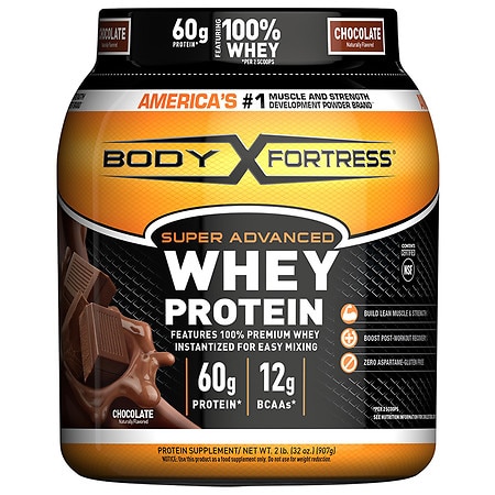 Body Fortress Whey Protein Powder, Chocolate, 60g Protein, 2 Lb - 074312553660