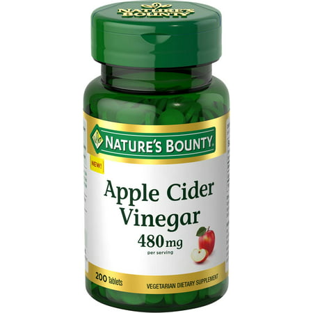 Nature’s Bounty Apple Cider Vinegar 480mg Pills, Vegetarian Supplement Plant Based, 200 Tablets (B07BHTTZKH) - 074312785702