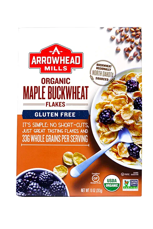  Arrowhead Mills Organic Maple Buckwheat Flakes, 10 Ounce Box - 885260156472