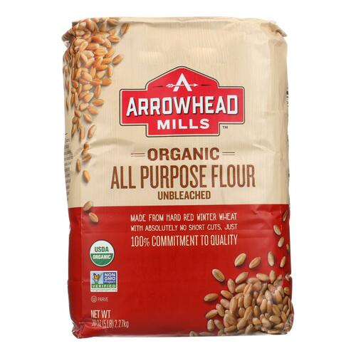 ARROWHEAD MILLS: Organic Unbleached All Purpose Flour, 5 lb - 0074333472513