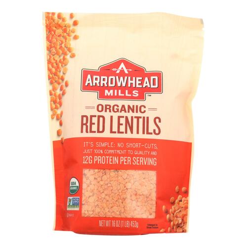 ARROWHEAD MILLS: Organic Red Lentils, 16 oz - 0074333476269